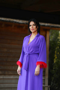 Kimono Purple Excl Plumas Mosquito Roxo/Vermelho