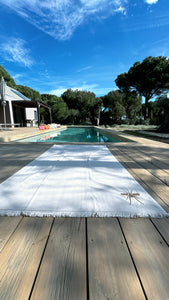 Toalha Praia Beige/Dourado Mosquito