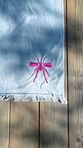 Toalha Praia Cinza/Rosa Mosquito
