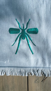 Toalha Praia Cinza/Esmeralda Mosquito