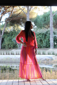 Vestido Copacabana Stripe Fucsia