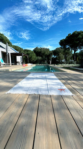 Toalha Praia Beige/Laranja Mosquito