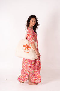 Beach Bag XL Beige/Orange Mosquito