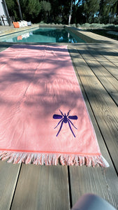Toalha Praia Laranja/Roxo Mosquito