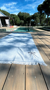 Toalha Praia Cinza/Prata Mosquito