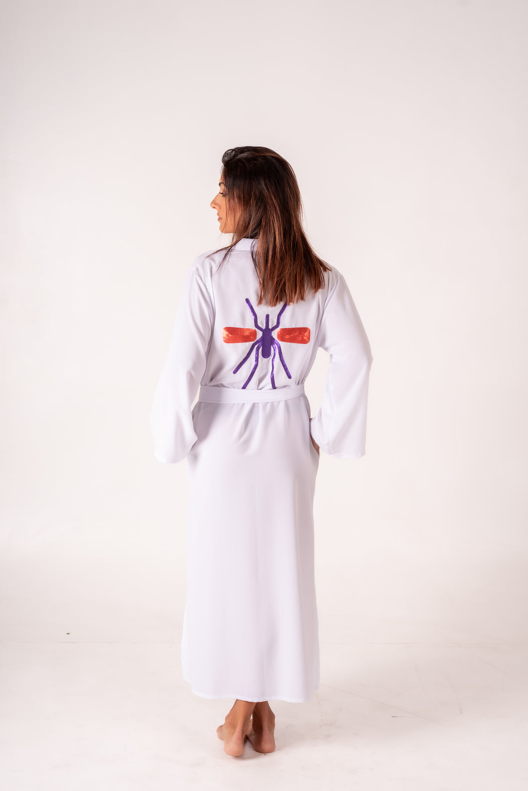 Kimono Branco Excl Mosquito Roxo/Verm