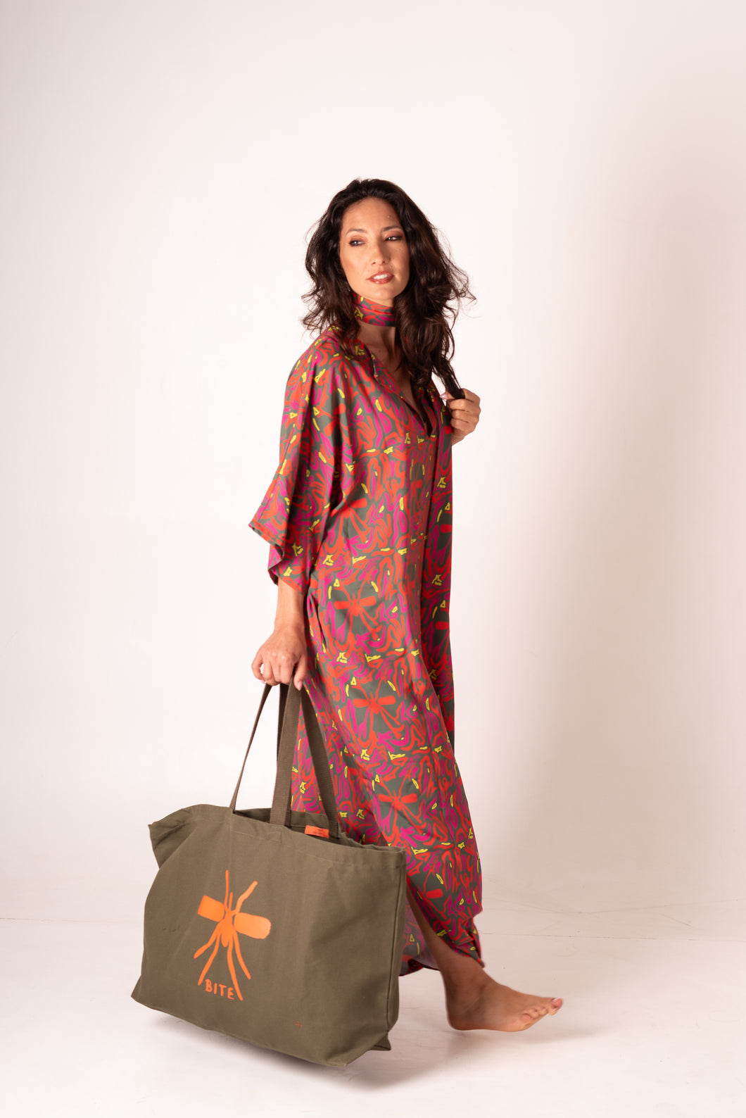 Beach Bag XL Caqui Mosquito Laranja