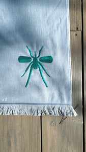 Toalha Praia Cinza/Esmeralda Mosquito