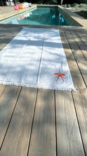 Carregar imagem no visualizador da galeria, Toalha Praia Beige/Laranja Mosquito
