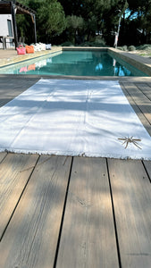 Toalha Praia Beige/Dourado Mosquito