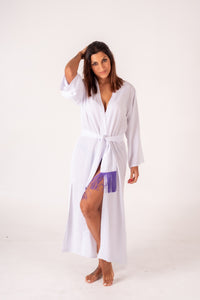 Kimono Branco Excl Mosquito Roxo/Verm