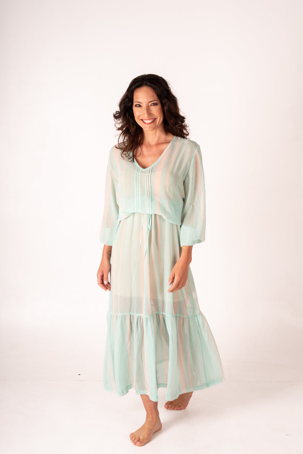 Vestido Copacabana Stripe Verde
