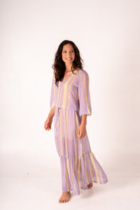 Vestido Copacabana Stripe Lilás