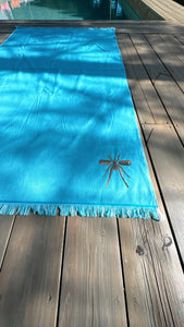 Toalha Praia Turquesa/Gold Mosquito