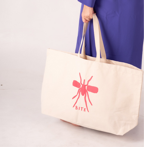 Beach Bag XL Beige/Pink Mosquito