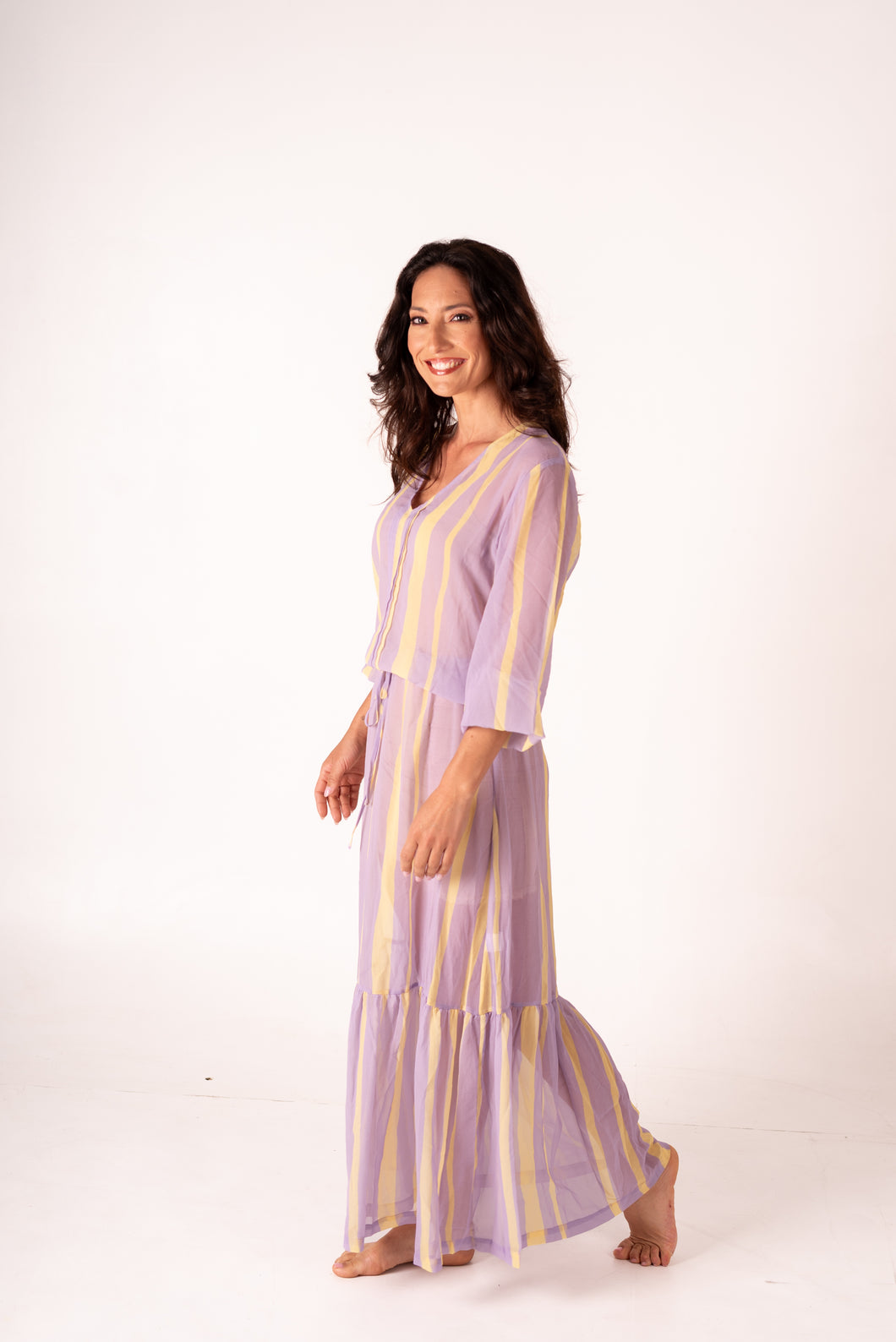 Vestido Copacabana Stripe Lilás