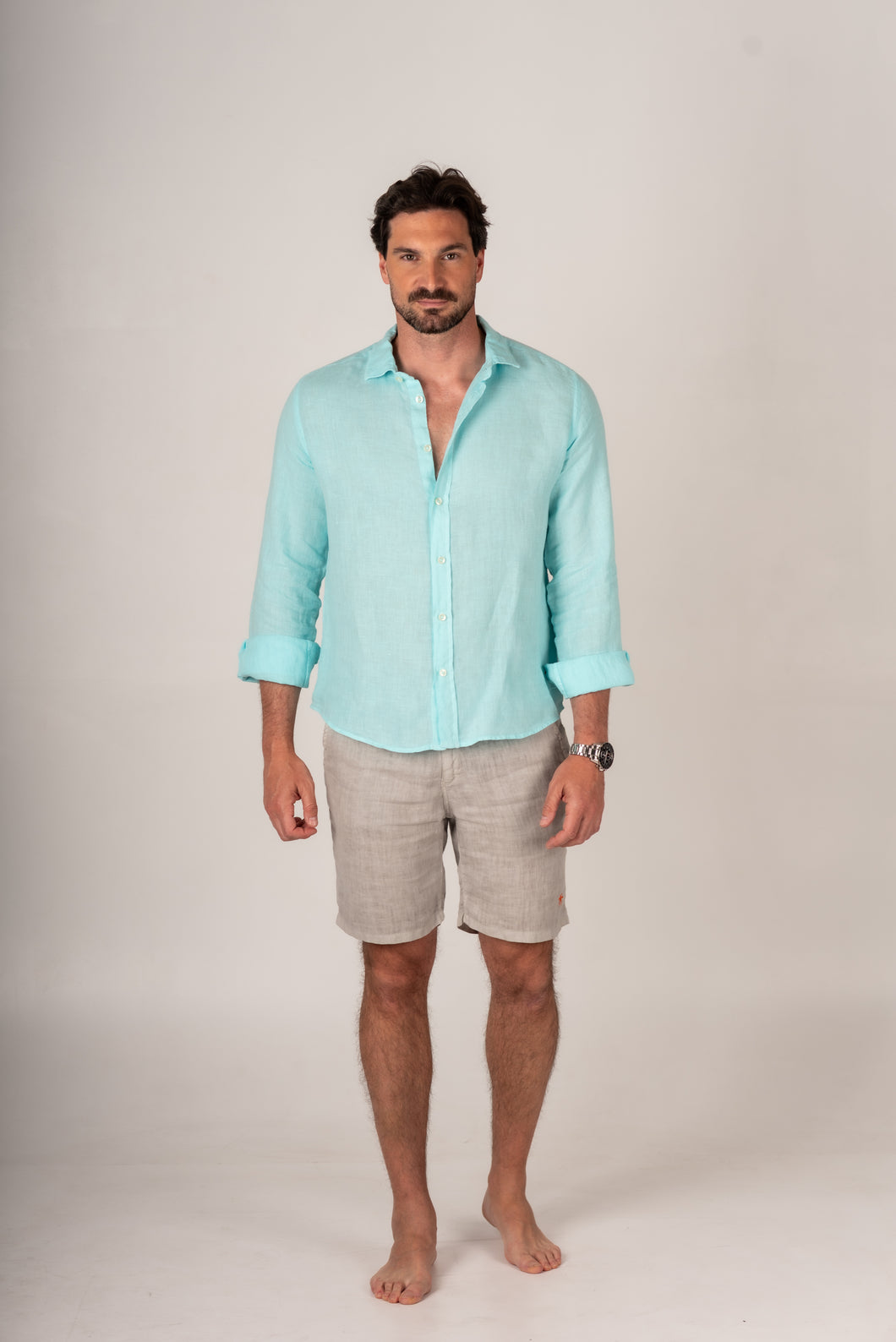 Camisa Linho Turquesa