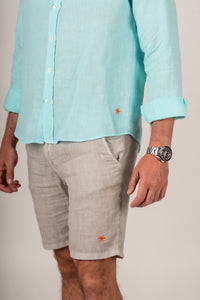 Camisa Linho Turquesa