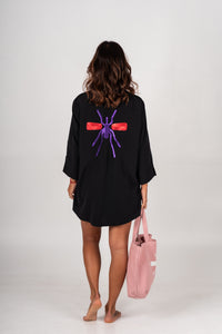 Camisa Preta Exclusiva Mosquito Roxo/Verm
