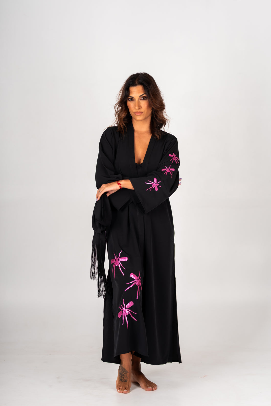 Kimono Preto Excl Mini Mosquito Rosa