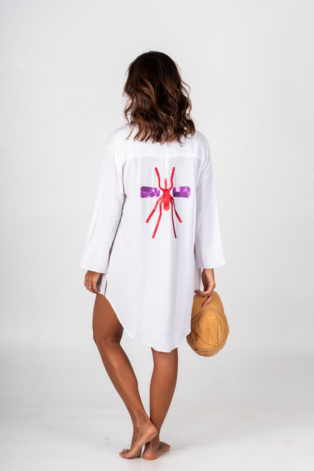 Camisa Branca Excl Mosquito Verm/Roxo