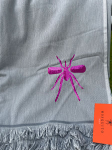 Toalha Praia Cinza/Rosa Mosquito