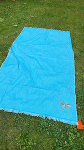 Toalha Praia Turquesa/Gold Mosquito