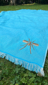 Toalha Praia Turquesa/Gold Mosquito