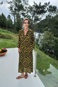 Túnica Alma Greek Black & Yellow