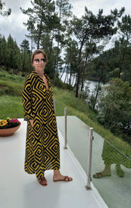 Túnica Alma Greek Black & Yellow