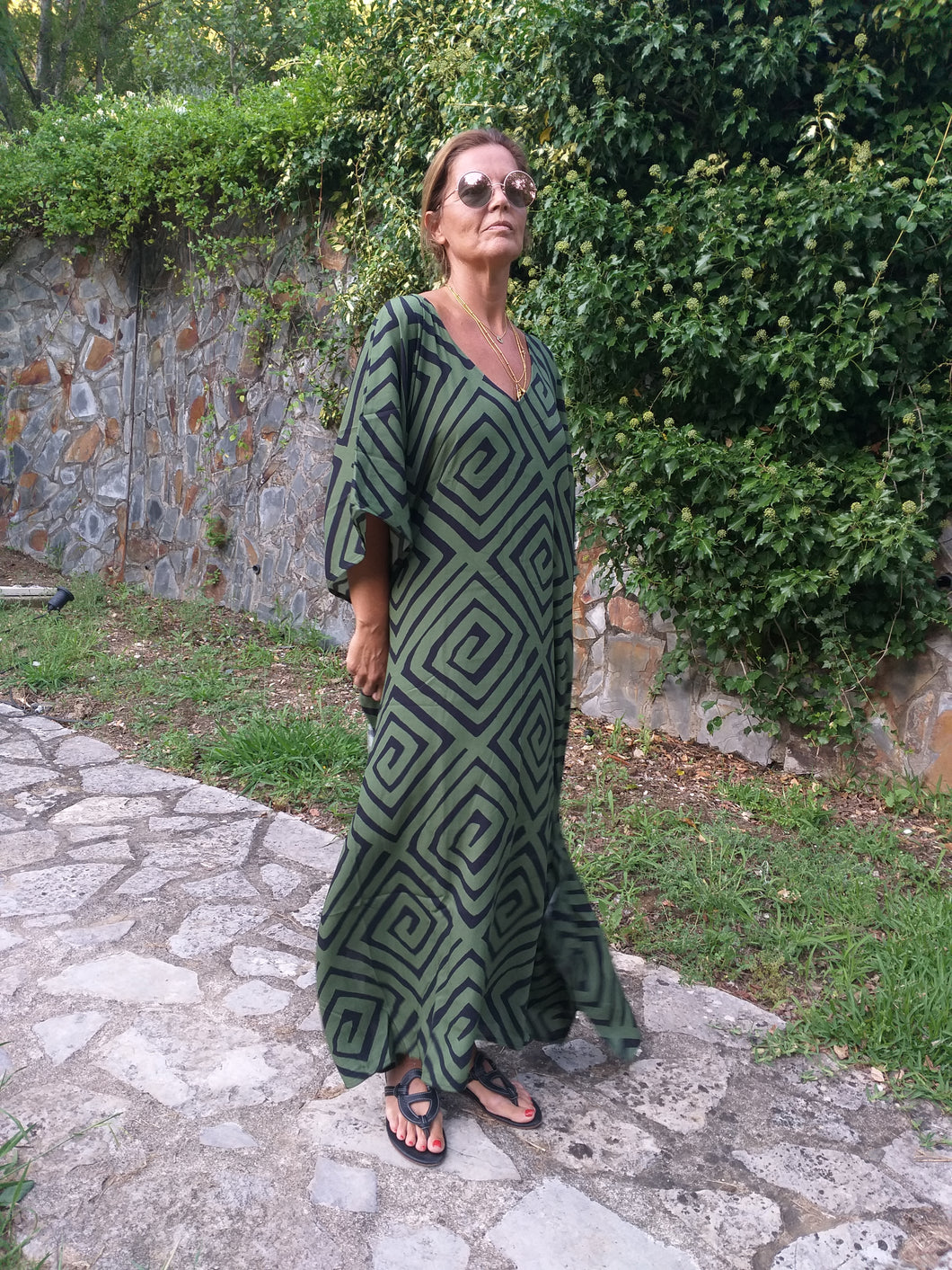 Kaftan Naty Greek Caqui & Black