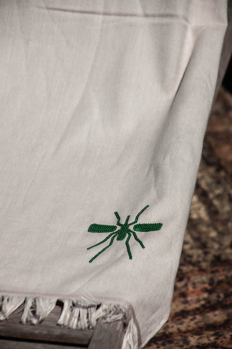 Toalha Praia Beige/Verde Mosquito