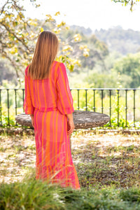 Vestido Copacabana Stripe Fucsia