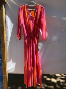 Vestido Copacabana Stripe Fucsia