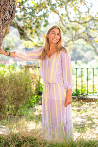 Vestido Copacabana Stripe Lilás