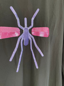 Kimono Preto Exclusivo Mosquito azul/rosa