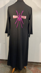 Kimono Preto Exclusivo Mosquito Beringela/Rosa