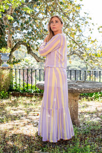Vestido Copacabana Stripe Lilás