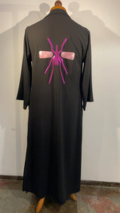 Kimono Preto Exclusivo Mosquito Beringela/Rosa